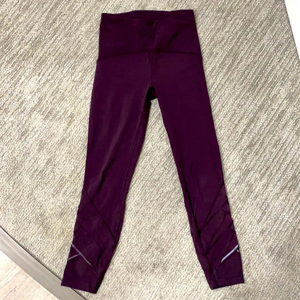 Lululemon Purple Leggings w/ Mesh Detailing